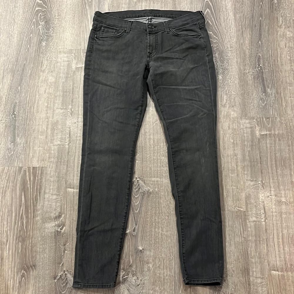 7 Seven For All Mankind Jeans Gwenevere Skinny Black Gray Novelty Rivets